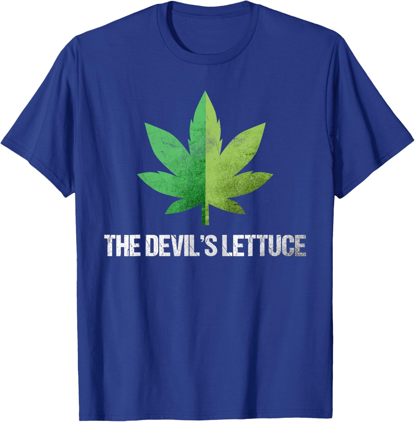The Devil Smoking Lettuce Smoking Ganja T-Shirt - T-Shirt | Royal