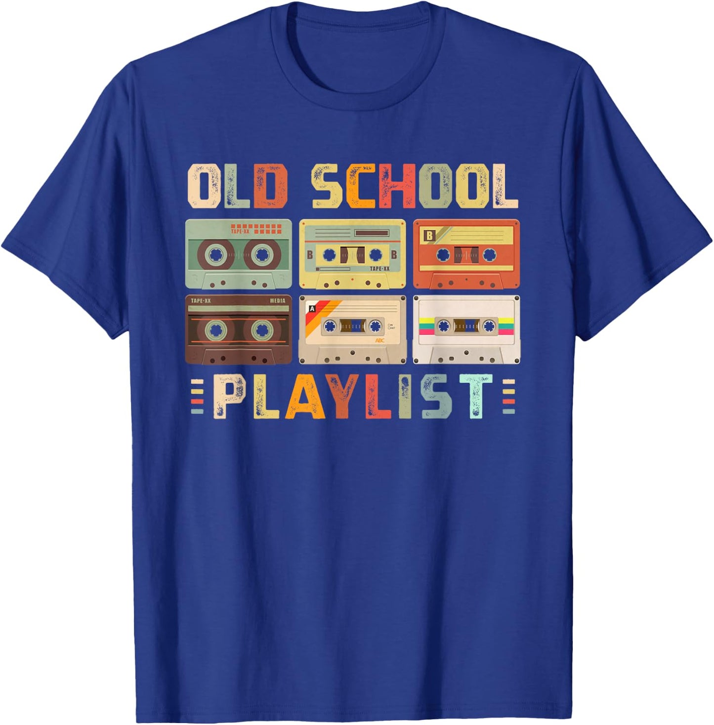 Cassette Tape Music 80s Retro Old School Playlist T-Shirt - T-Shirt | Royal