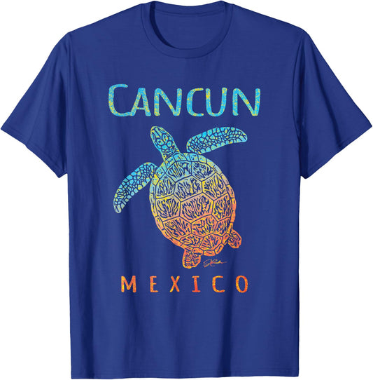 JCombs: Cancun, Mexico, Sea Turtle, Beach T-Shirt - T-Shirt | Royal