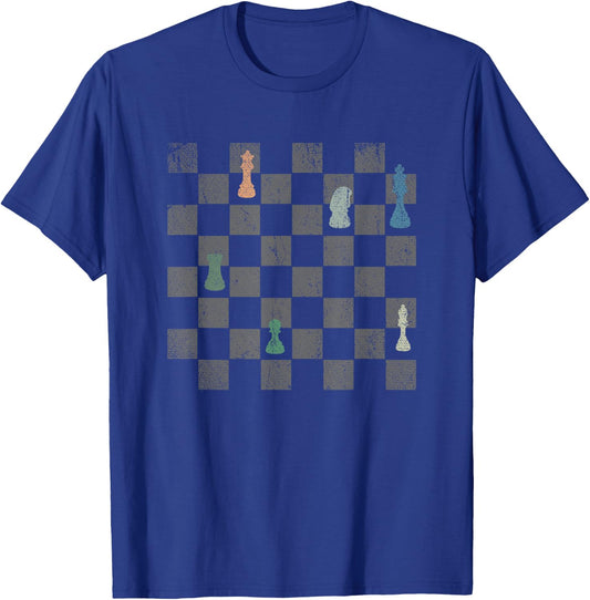 Board Game Chess Board Colourful Chess Figure Gift Chess T-Shirt - T-Shirt | Royal