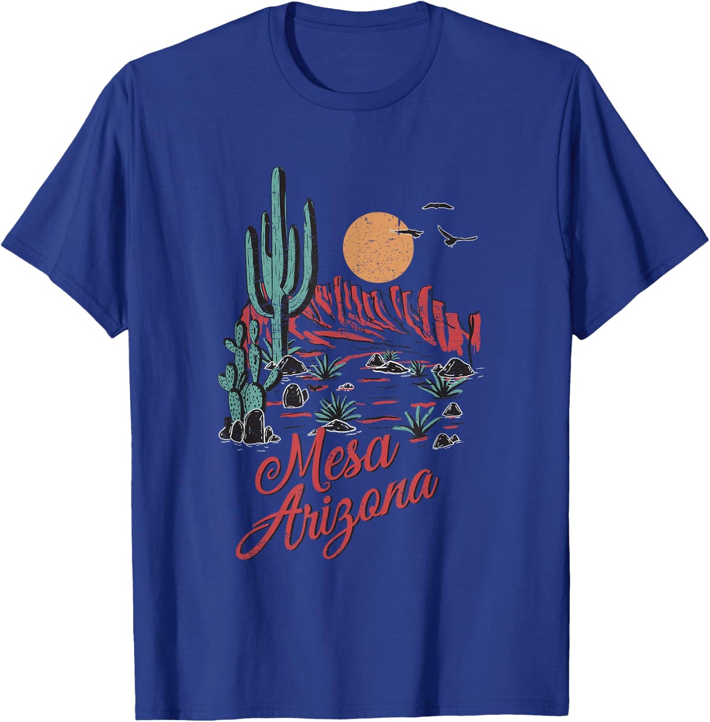 Mesa Arizona Desert State Vintage Desert Landscape T-Shirt - T-Shirt | Royal