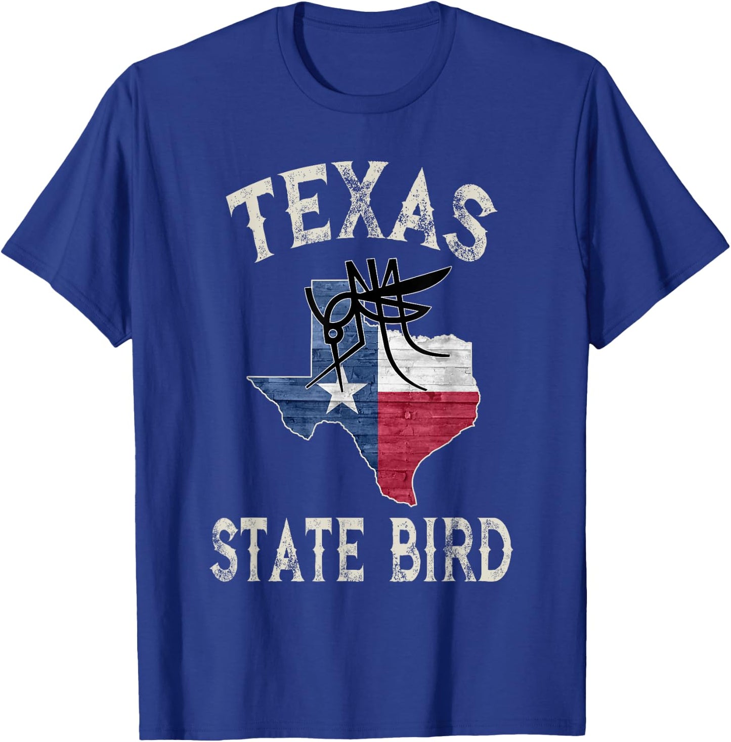 Texas State Bird Mosquito Flag T-Shirt - T-Shirt | Royal