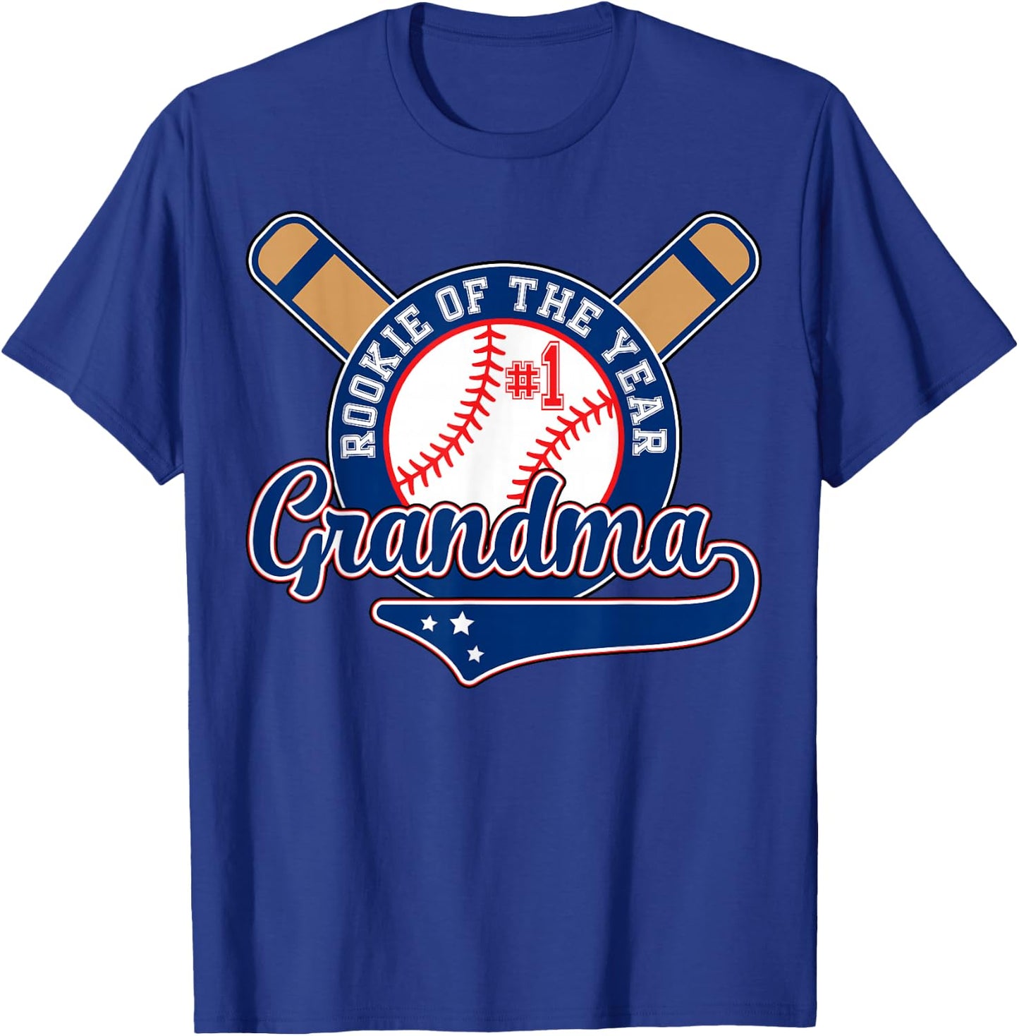Grandma Rookie of Year 1st Birthday Baseball Theme Matching T-Shirt - T-Shirt | Royal