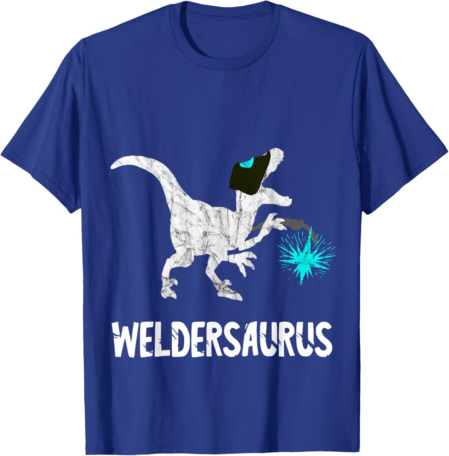 Welder Dinosaurs Funny Mig Welding Dino Steel Worker T-Rex T-Shirt - T-Shirt | Royal