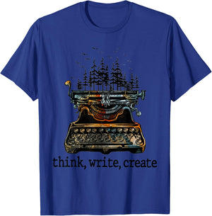 Think Write Create Writer Forest T-Shirt - T-Shirt | Royal