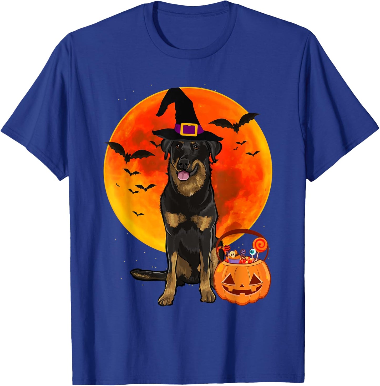 Dog Halloween Beauceron Jack O Lantern Pumpkin T-Shirt - T-Shirt | Royal