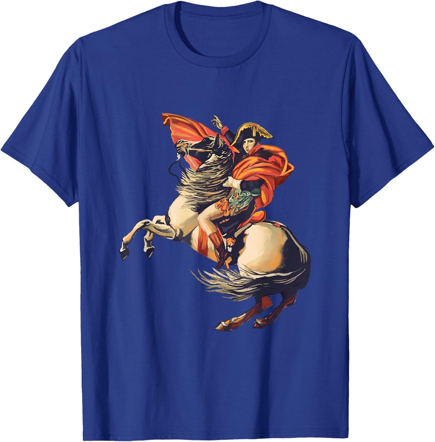 Napoleon Bonaparte with horse, art, painting Alps, gift T-Shirt - T-Shirt | Royal