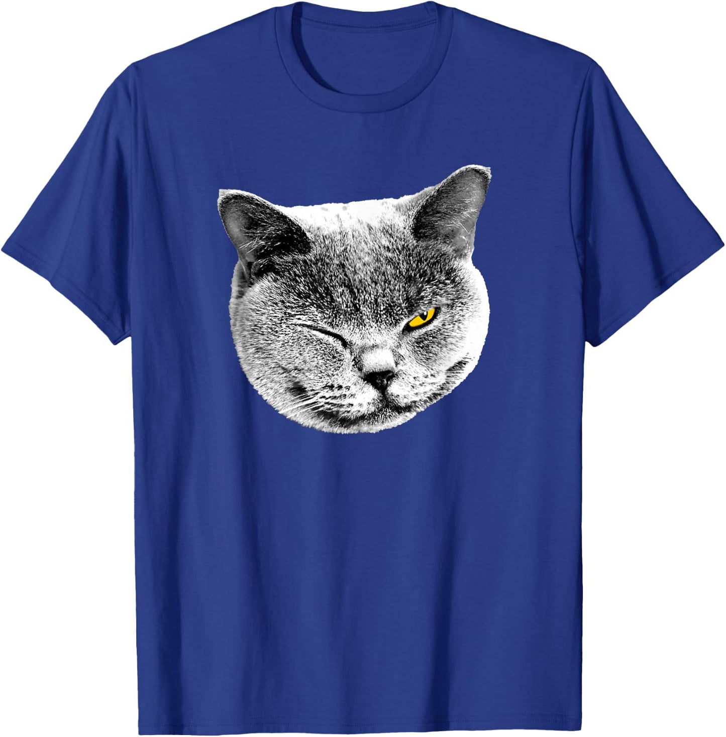 BRITISH BLUE SHORTHAIR CAT - SMILE & WINK Men Women Kids T-Shirt - T-Shirt | Royal