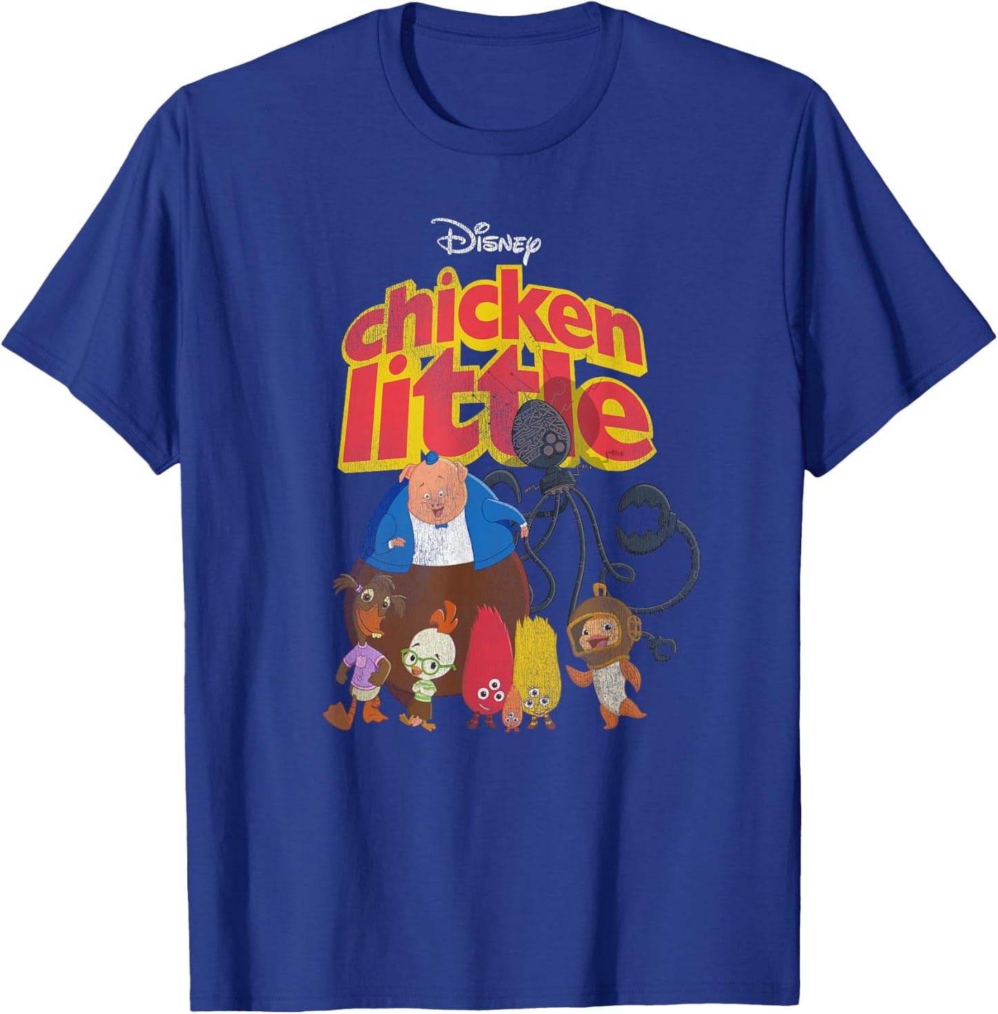Disney Chicken Little Characters Retro Small T-Shirt - T-Shirt | Royal