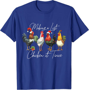 Christmas Chicken Lover Xmas Santa Hat Funny Farm Gift T-Shirt - T-Shirt | Royal