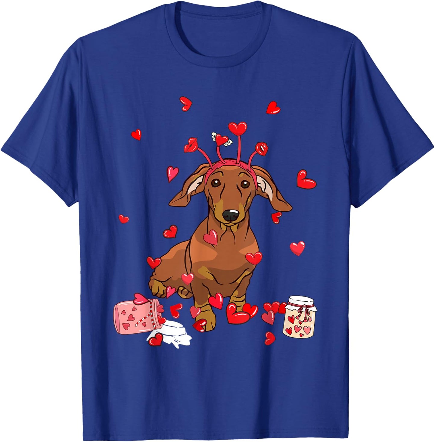 Dog Valentine Gift Cute Dachshund Valentine's Day Men Women Girls Kids T-Shirt - T-Shirt | Royal