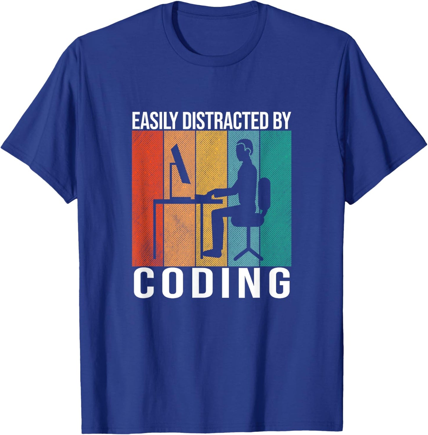 Coding Retro Code Vintage Programmer Developer Funny Coder T-Shirt - T-Shirt | Royal