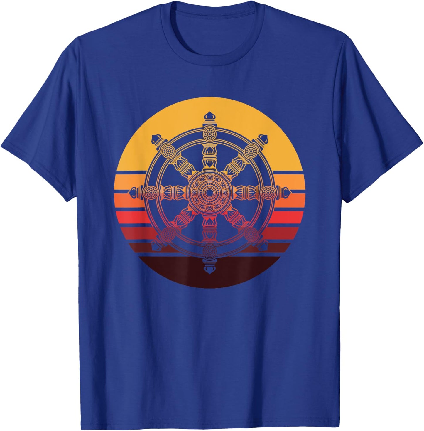 Retro Dharmachakra Hindu Sanskrit Buddhist Dharma Wheel T-Shirt - T-Shirt | Royal