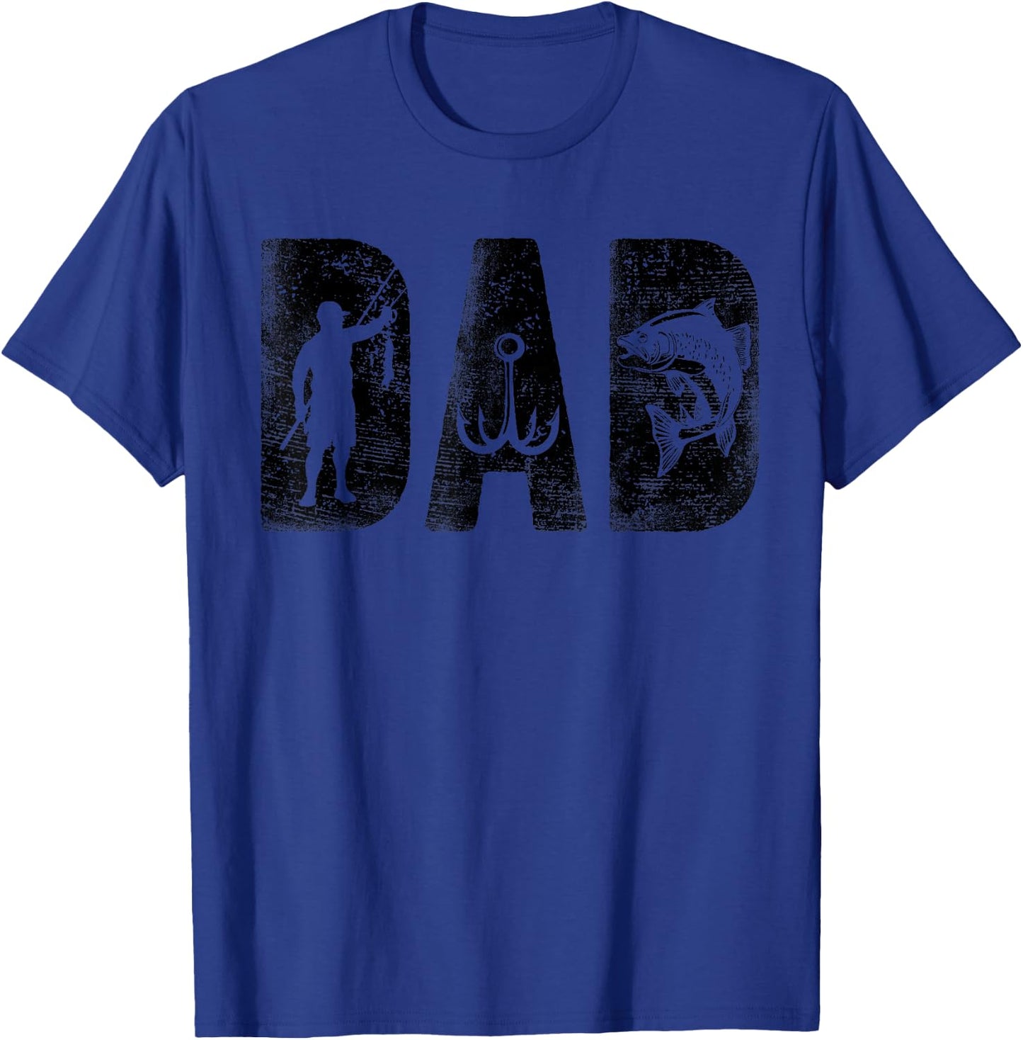 Fishing Dad Birthday Classic Bold Font Fish Daddy T-Shirt - T-Shirt | Royal
