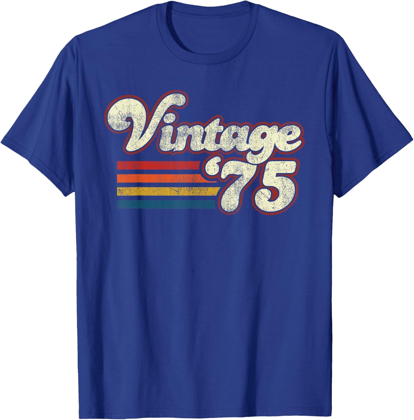 Vintage Retro Birthday 1975 50th Birthday -Adults Black Medium T-Shirt - T-Shirt | Royal