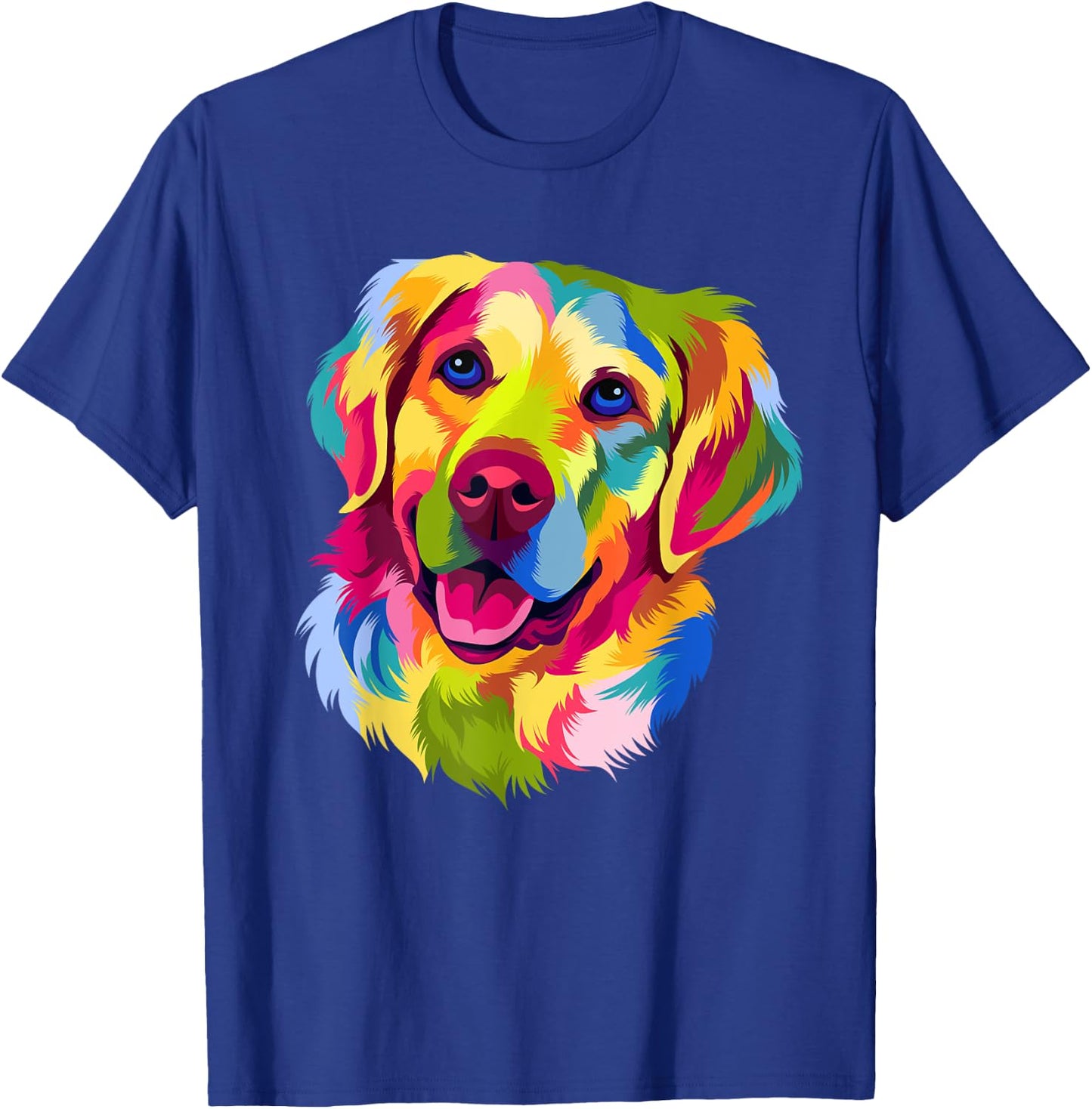 Colorful Pop Art Golden Retriever Portrait Owner T-Shirt - T-Shirt | Royal