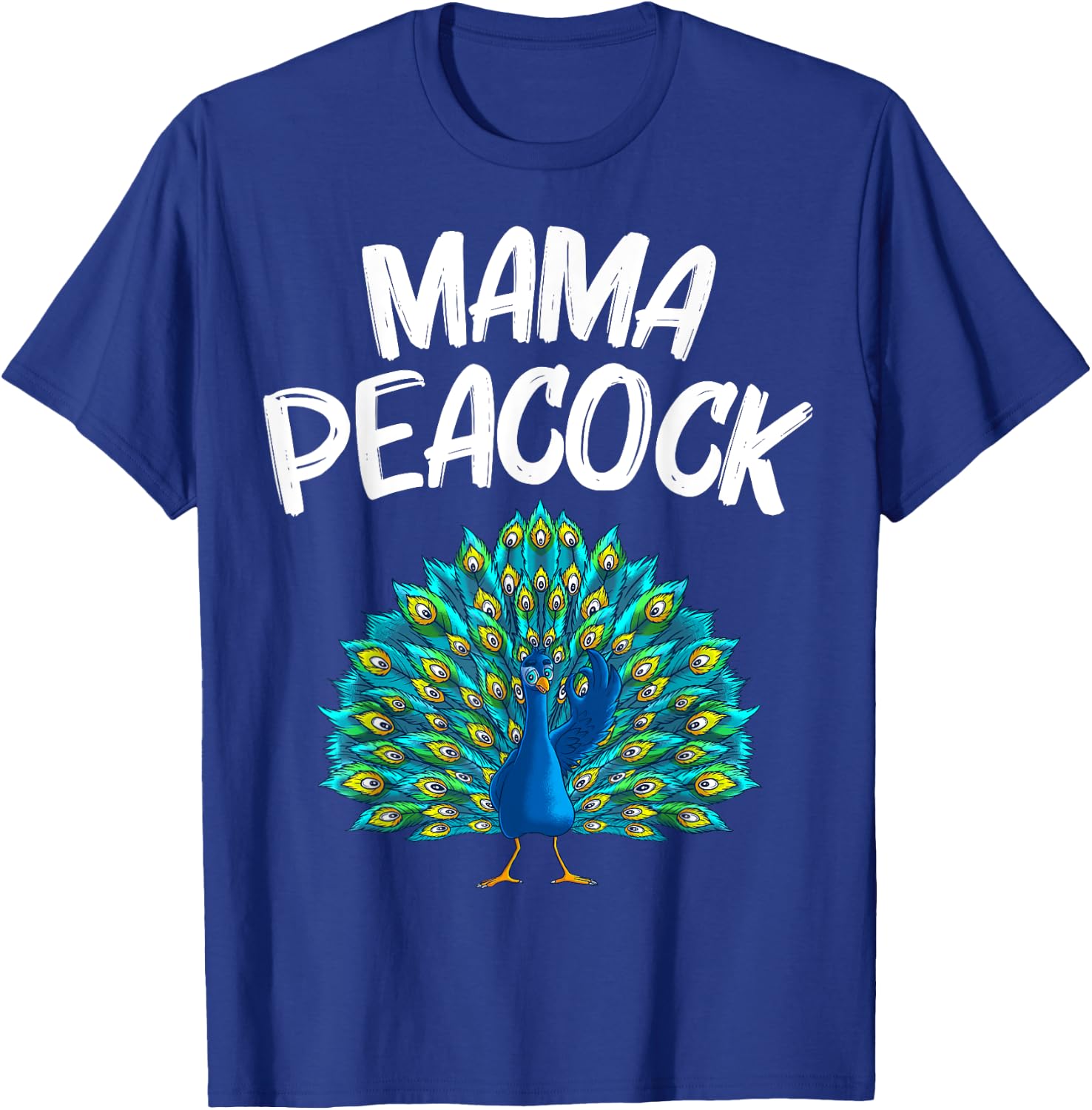 Funny Peacock Gift Mom Women Peafowl Lover Bird Feather T-Shirt - T-Shirt | Royal