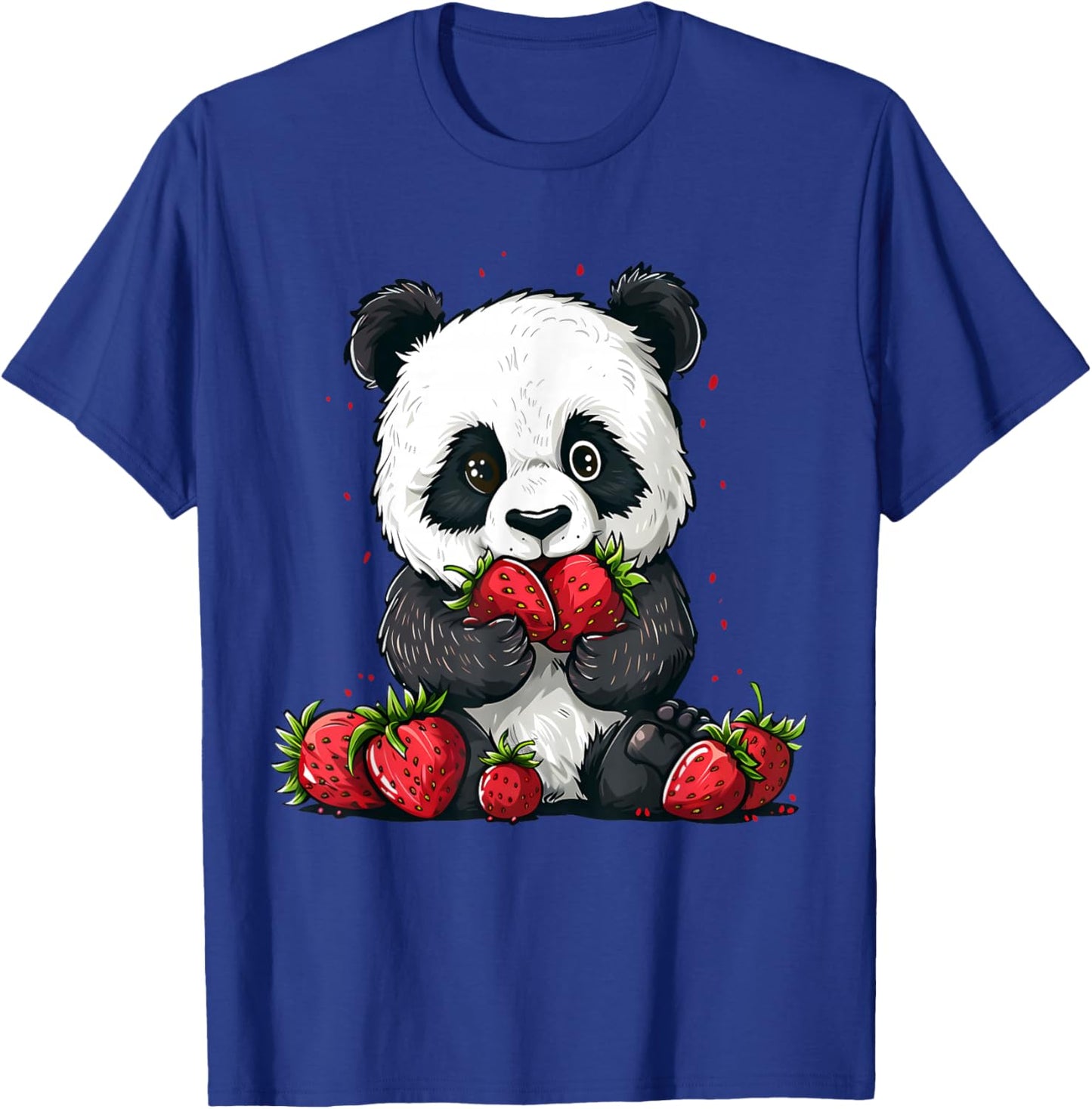 Strawberry Panda Bear Strawberries Cute Panda Bear Artwork T-Shirt - T-Shirt | Royal
