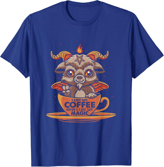 Baphomet Coffee Shirt I Like My Coffee Occult Coffee Lovers T-Shirt - T-Shirt | Royal