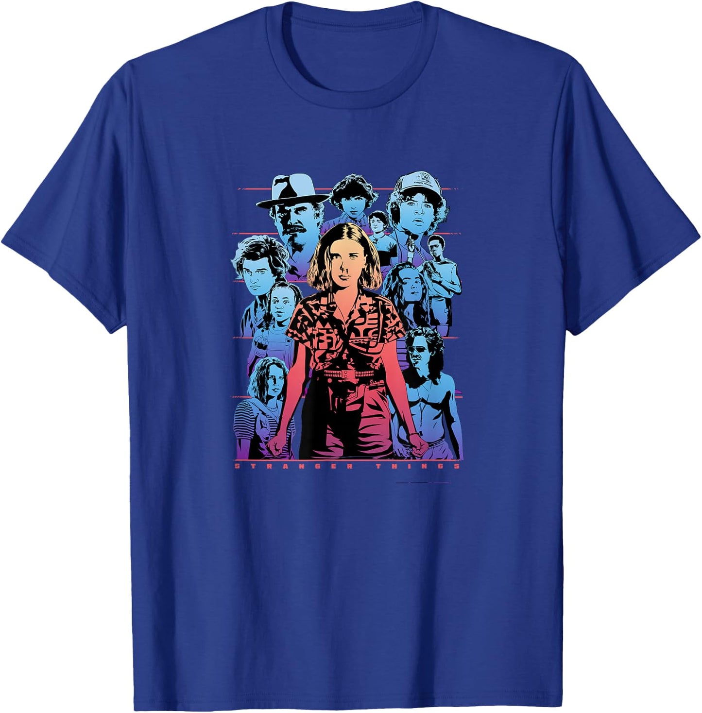 Stranger Things Group Shot Populous Gazing T-Shirt - T-Shirt | Royal