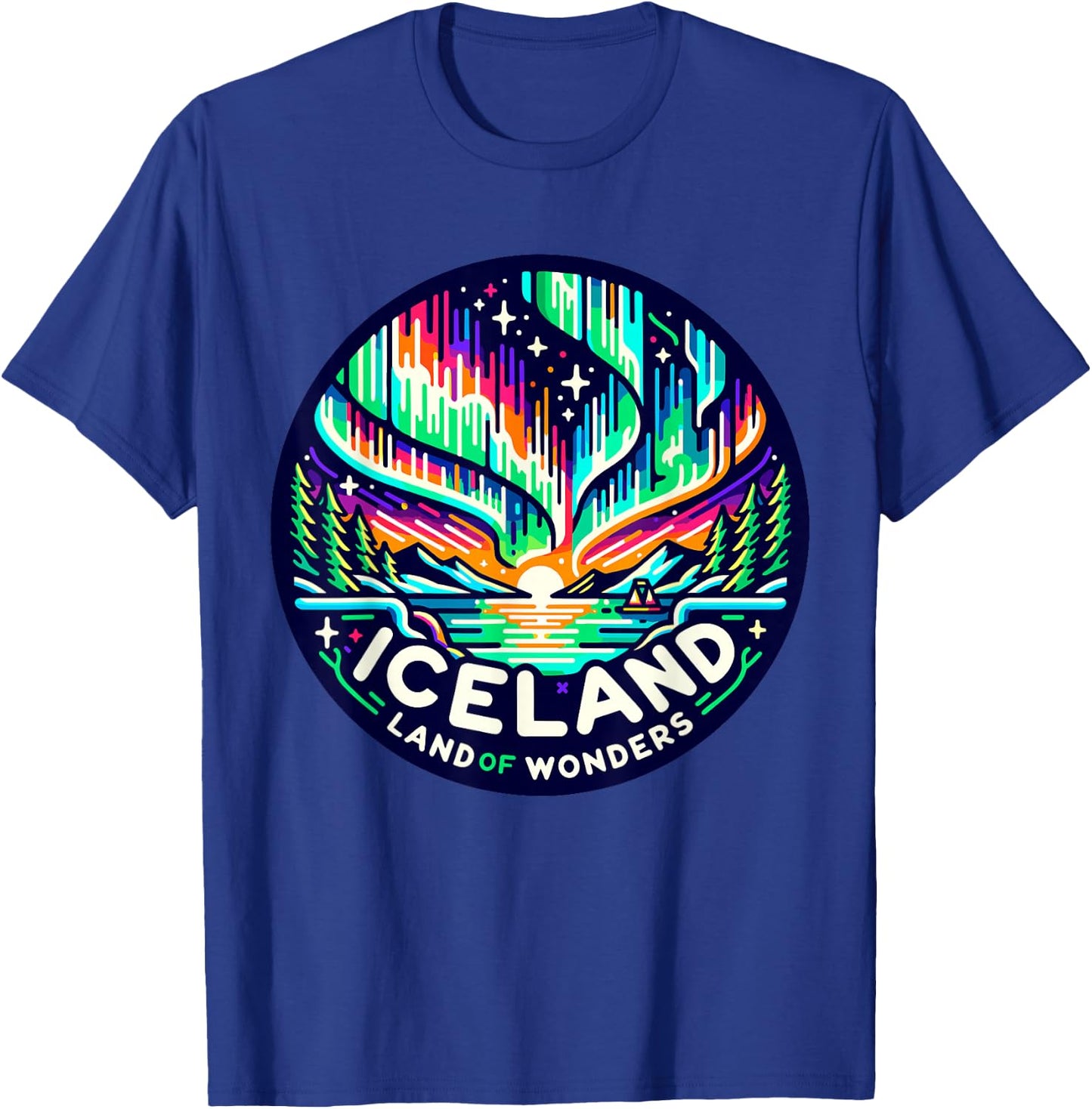 Iceland Northern Lights Aurora Borealis T-Shirt - T-Shirt | Royal