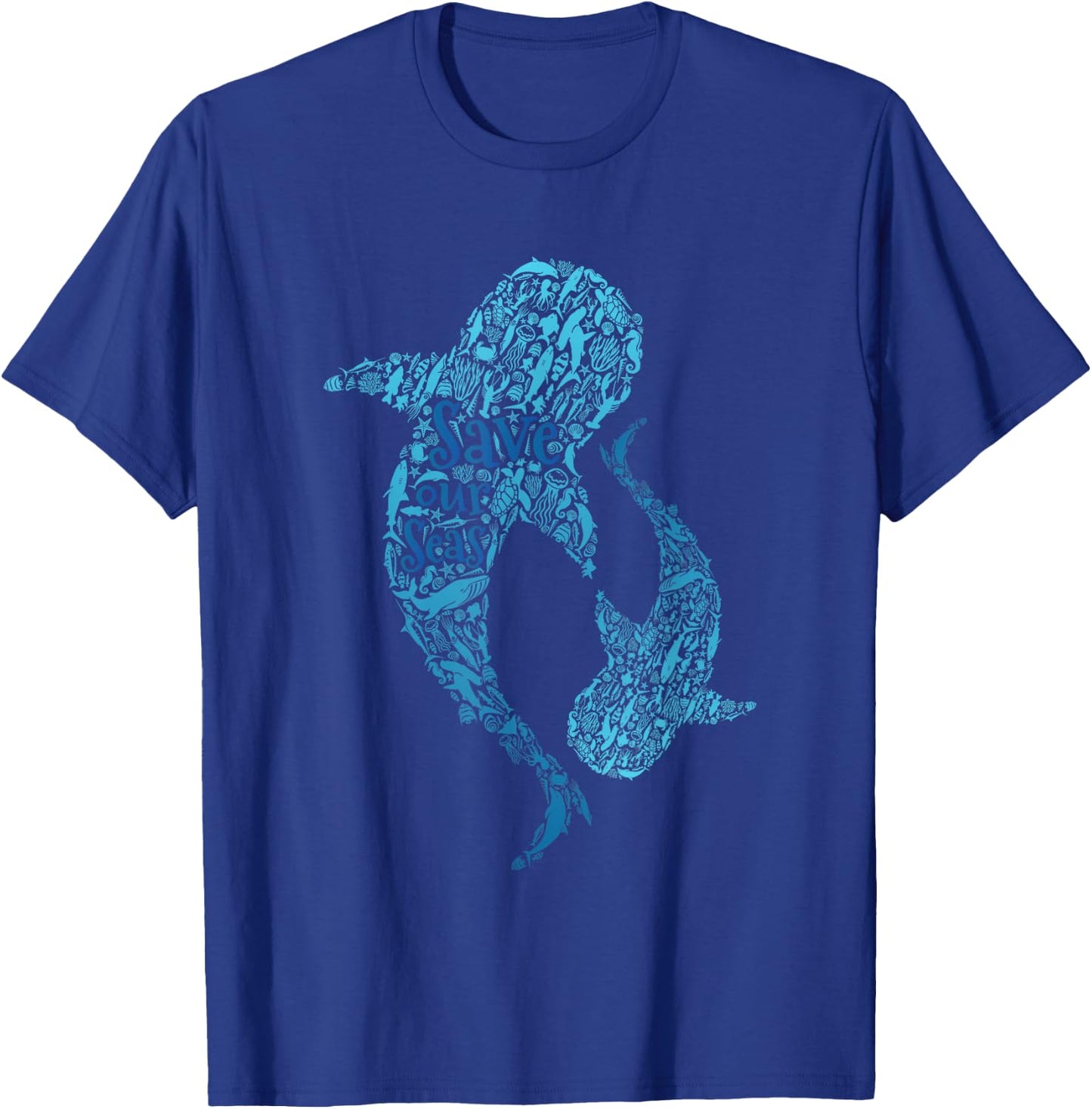 Save the Seas White Shark Environmental Awareness Gift T-Shirt - T-Shirt | Royal