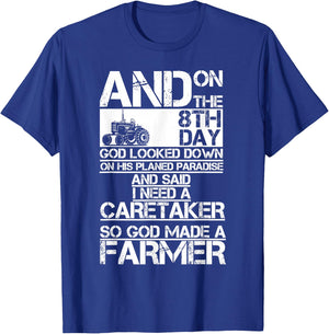 On The 8Th Day God Made Farmer T-Shirt - T-Shirt | Royal