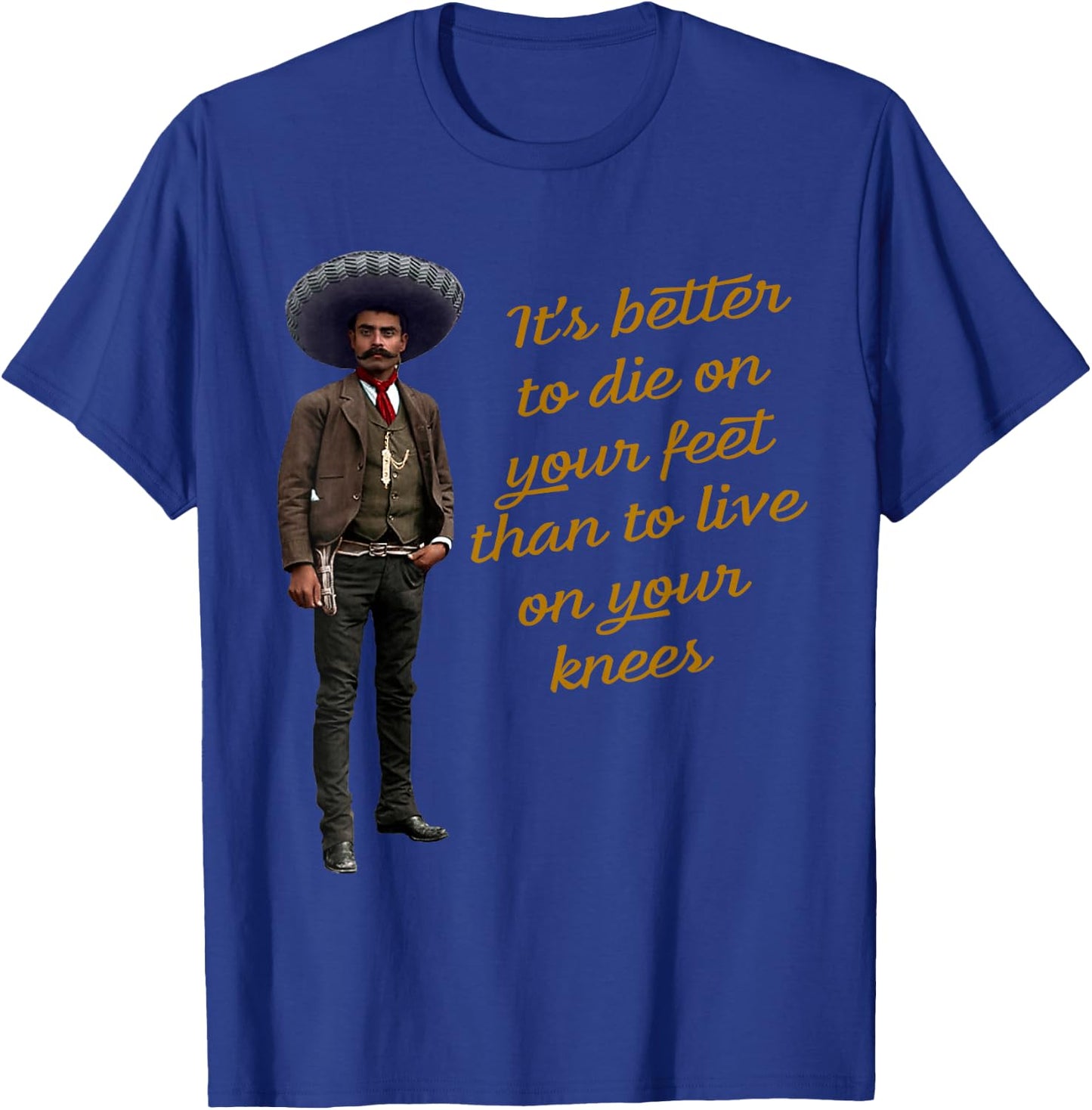 Emiliano Zapata Mexican Flag La Revolucion Mexicana T-Shirt - T-Shirt | Royal