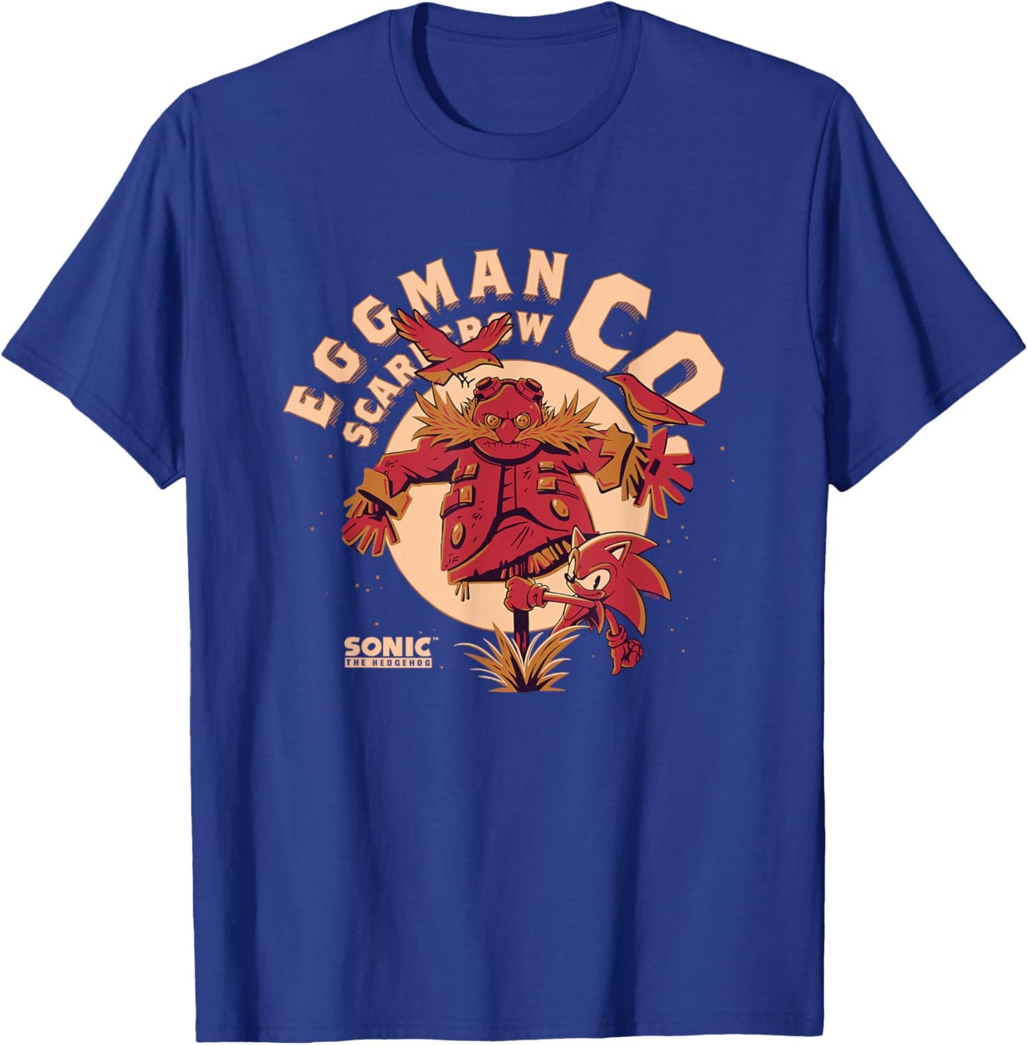 Sonic The Hedgehog Halloween Eggman Scarecrow Co. Vintage T-Shirt - T-Shirt | Royal