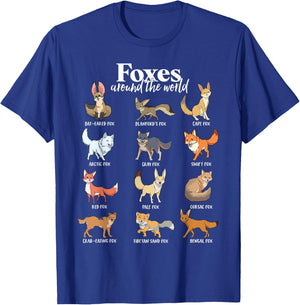 Many types of foxes - foxes of the world T-Shirt - T-Shirt | Royal