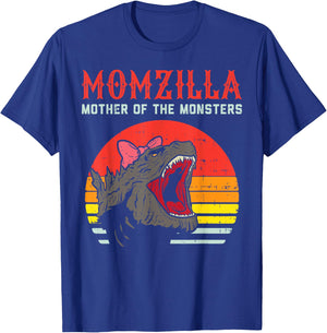 Momzilla Mother Of Monsters Ribbon Retro Mama Step Mom Gift T-Shirt - T-Shirt | Royal