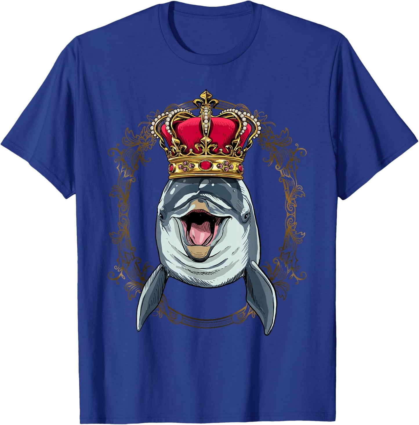 King Dolphin Wearing Crown - Queen Dolphin Animal T-Shirt - T-Shirt | Royal