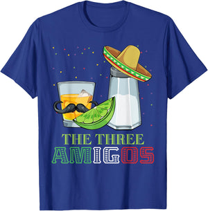 Three Amigos Cinco De Mayo Mexican Mexico Tequila Lime Salt T-Shirt - T-Shirt | Royal
