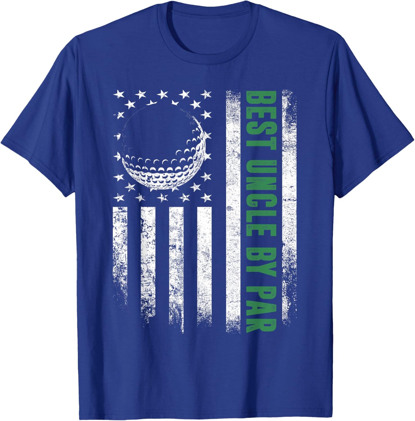 Golf Lover Retro USA American Flag Best Uncle By Par T-Shirt - T-Shirt | Royal