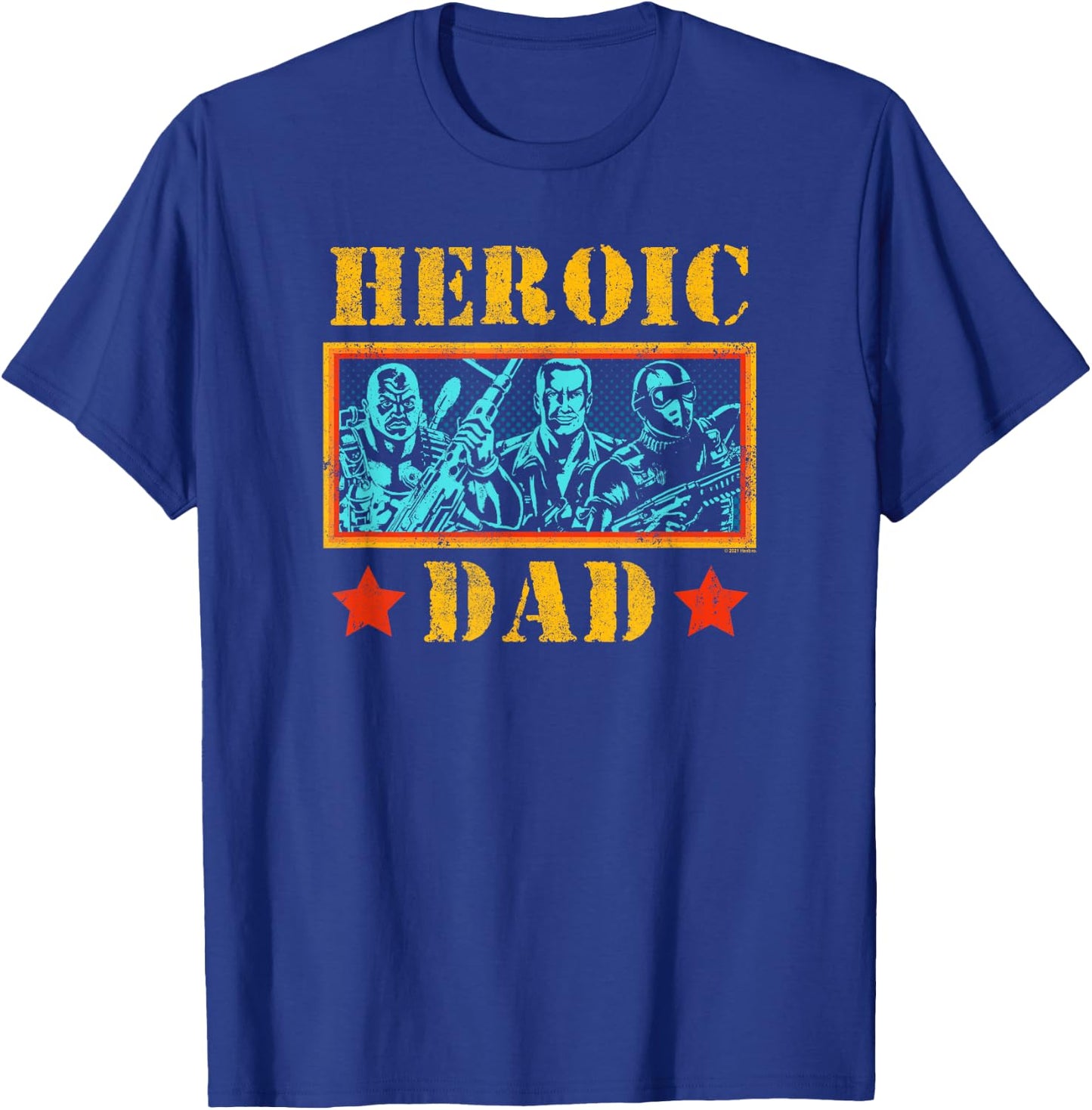 G.I. Joe Father's Day Heroic Dad Vintage Army Stamp Logo T-Shirt - T-Shirt | Royal