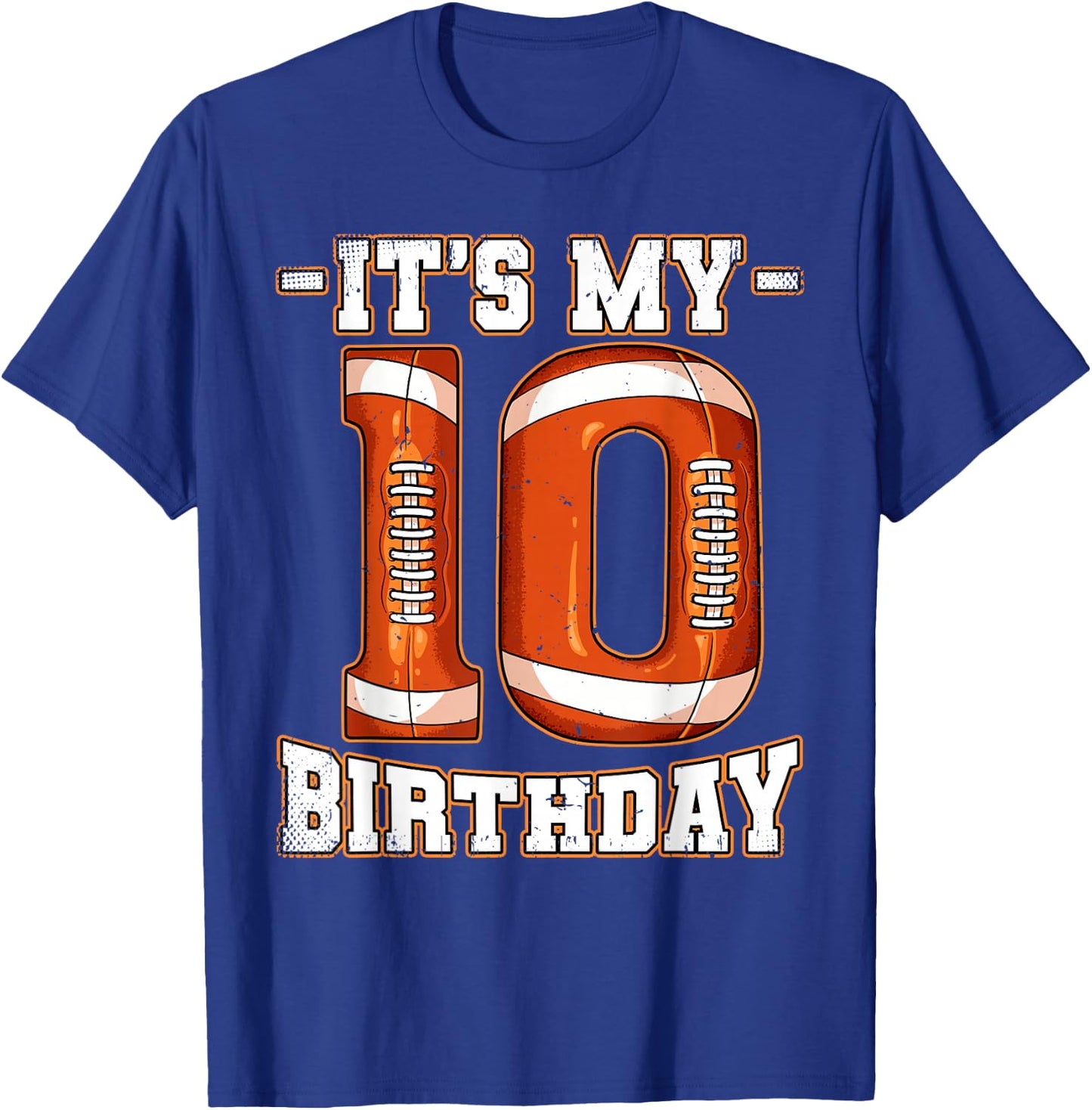 10th Birthday Football T-Shirt - T-Shirt | Royal