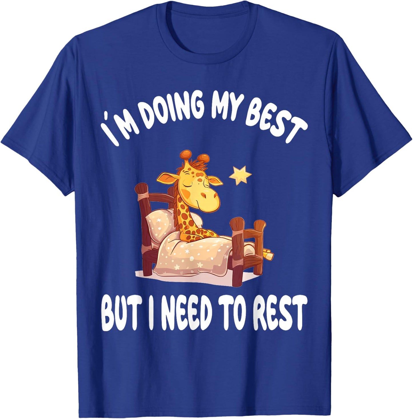 Giraffe Animal Pajamas Nightgown Sleeping Napping T-Shirt - T-Shirt | Royal