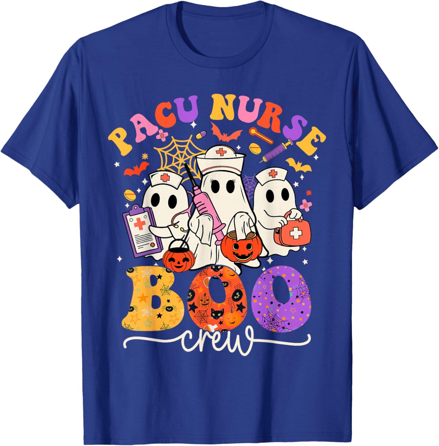 PACU Boo Crew Costume Funny Nurse Ghost Halloween T-Shirt - T-Shirt | Royal