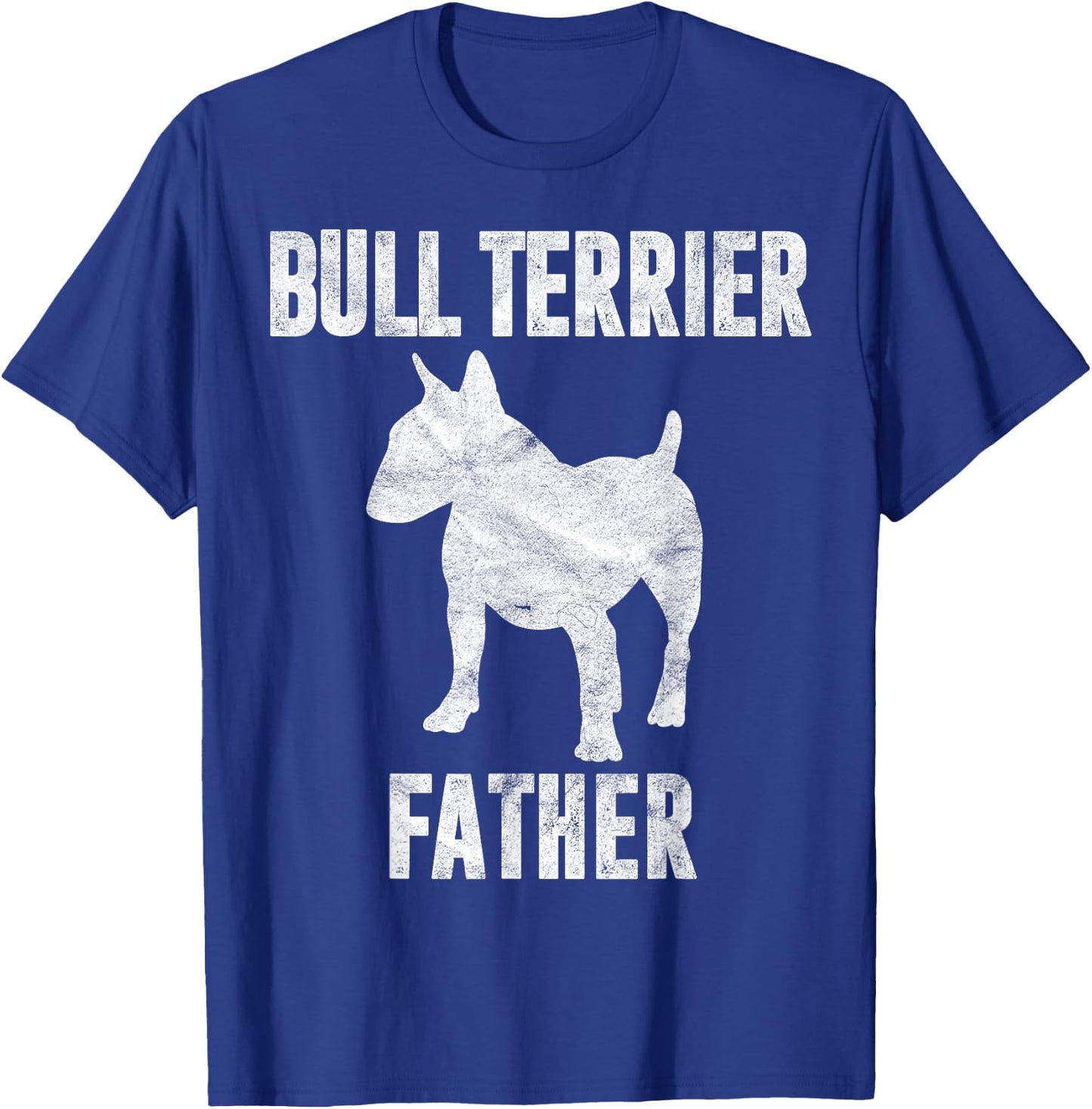Vintage Bull Terrier Dad Gift Bully Father Dog Papa Lover T-Shirt - T-Shirt | Royal