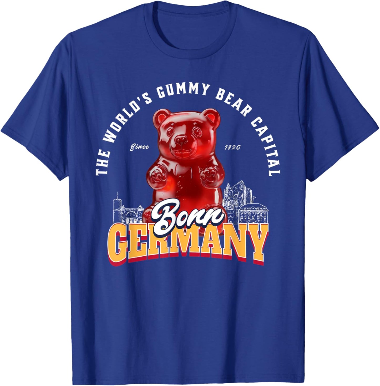 Bonn Germany World's Gummy Bear Capital Since 1920 Candy T-Shirt - T-Shirt | Royal