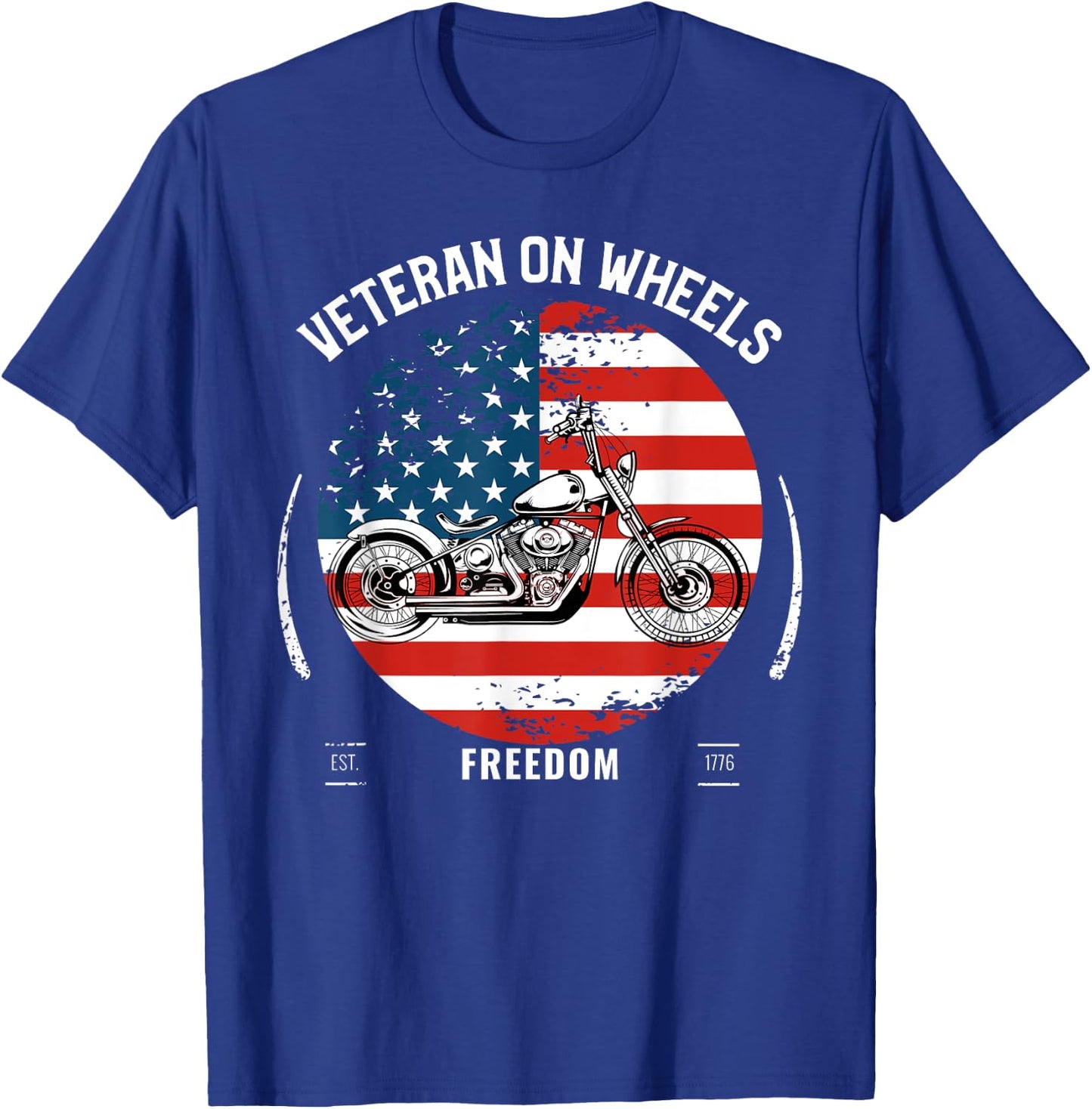 Military Veteran Biker Military Motorcycle Rider Gift T-Shirt - T-Shirt | Royal