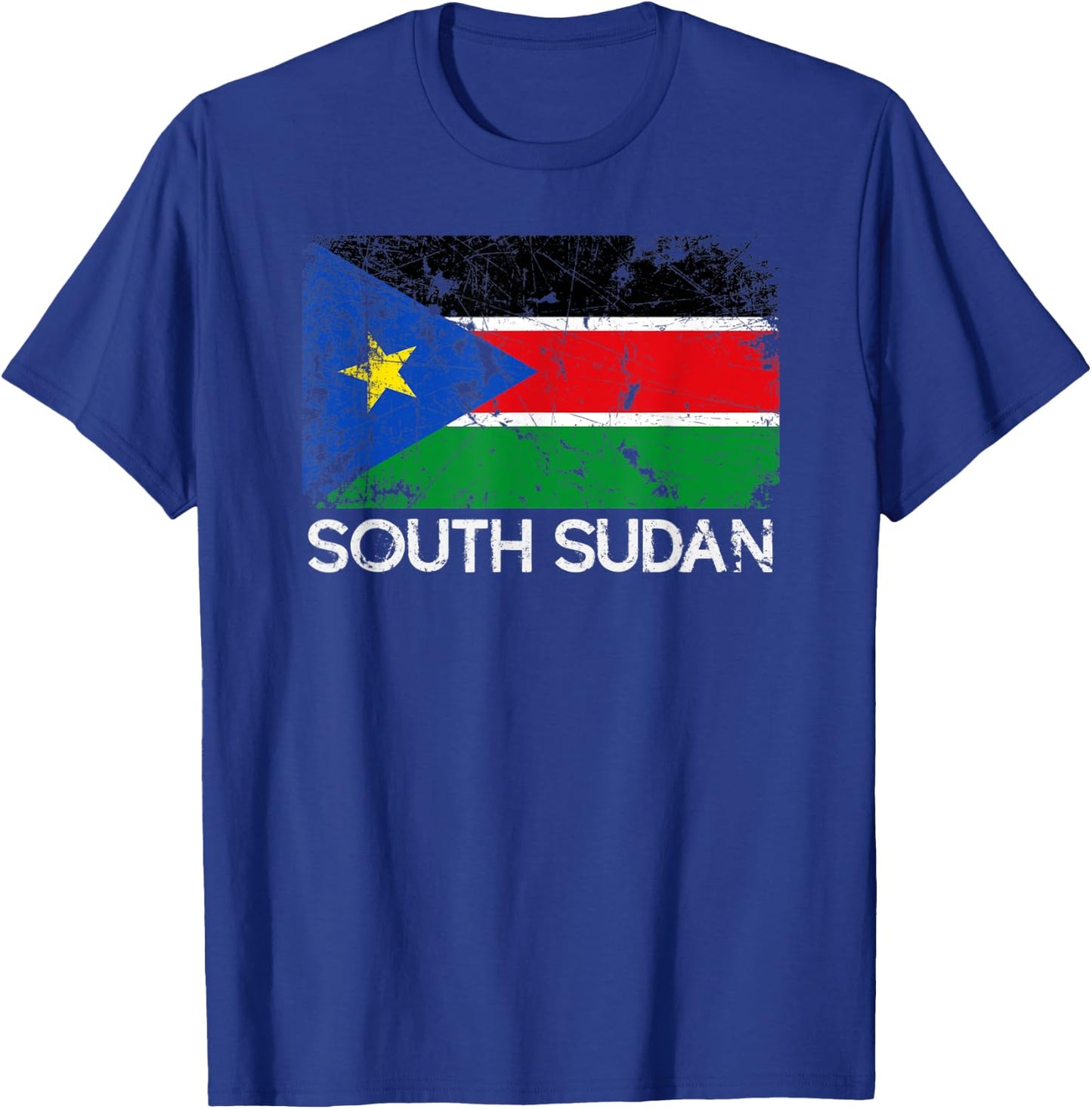 South Sudanese Flag | Vintage Made In South Sudan Gift T-Shirt - T-Shirt | Royal