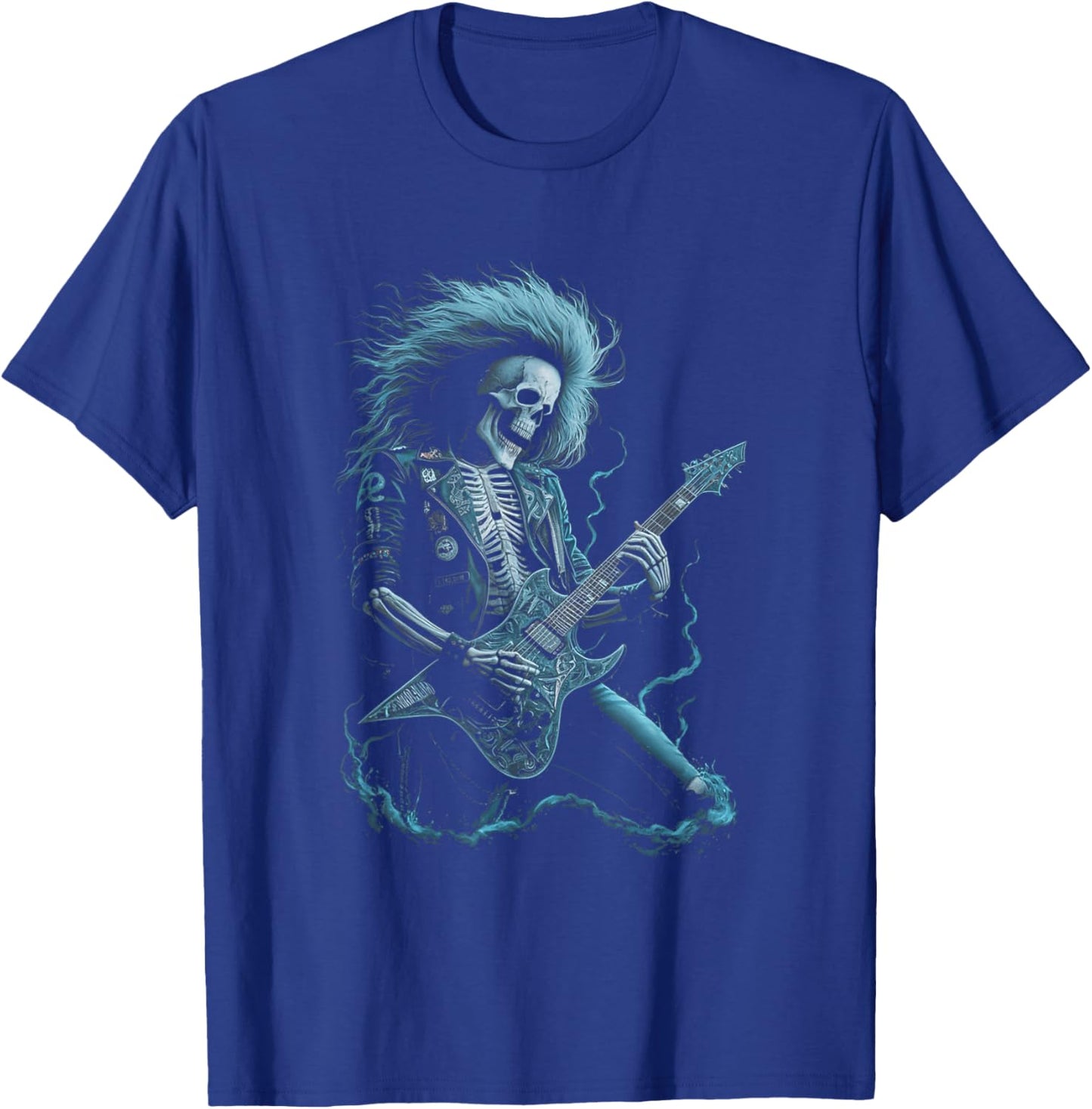 Skeleton Guitarist Rock And Roll Heavy Metal Music Lover T-Shirt - T-Shirt | Royal