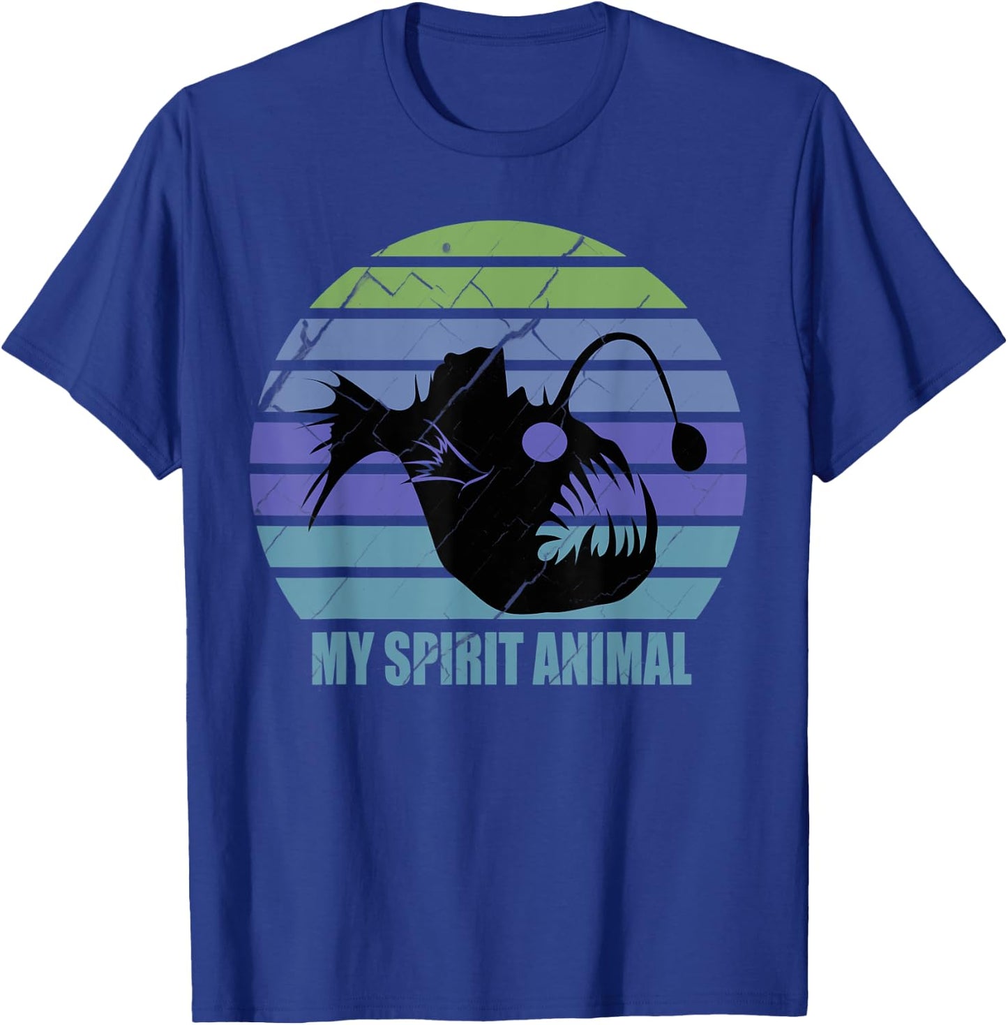 Funny Angler Fish My Spirit Animal Sarcastic Retro Vintage T-Shirt - T-Shirt | Royal