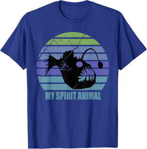 Funny Angler Fish My Spirit Animal Sarcastic Retro Vintage T-Shirt - T-Shirt | Royal