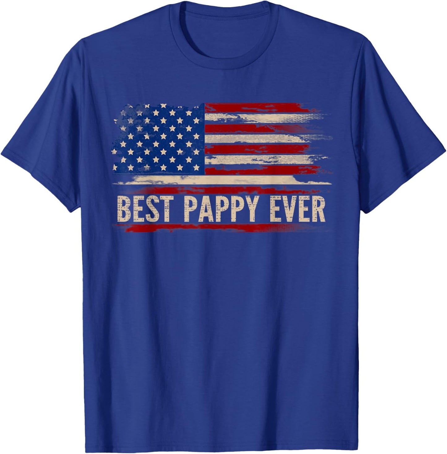 Vintage Best Pappy Ever American Flag Father's Day Gift Women Kids Men T-Shirt - T-Shirt | Royal