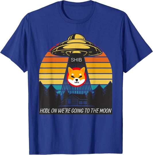 Shiba Inu HODL to the Moon Crypto UFO SHIB Cryptocurrency T-Shirt - T-Shirt | Royal