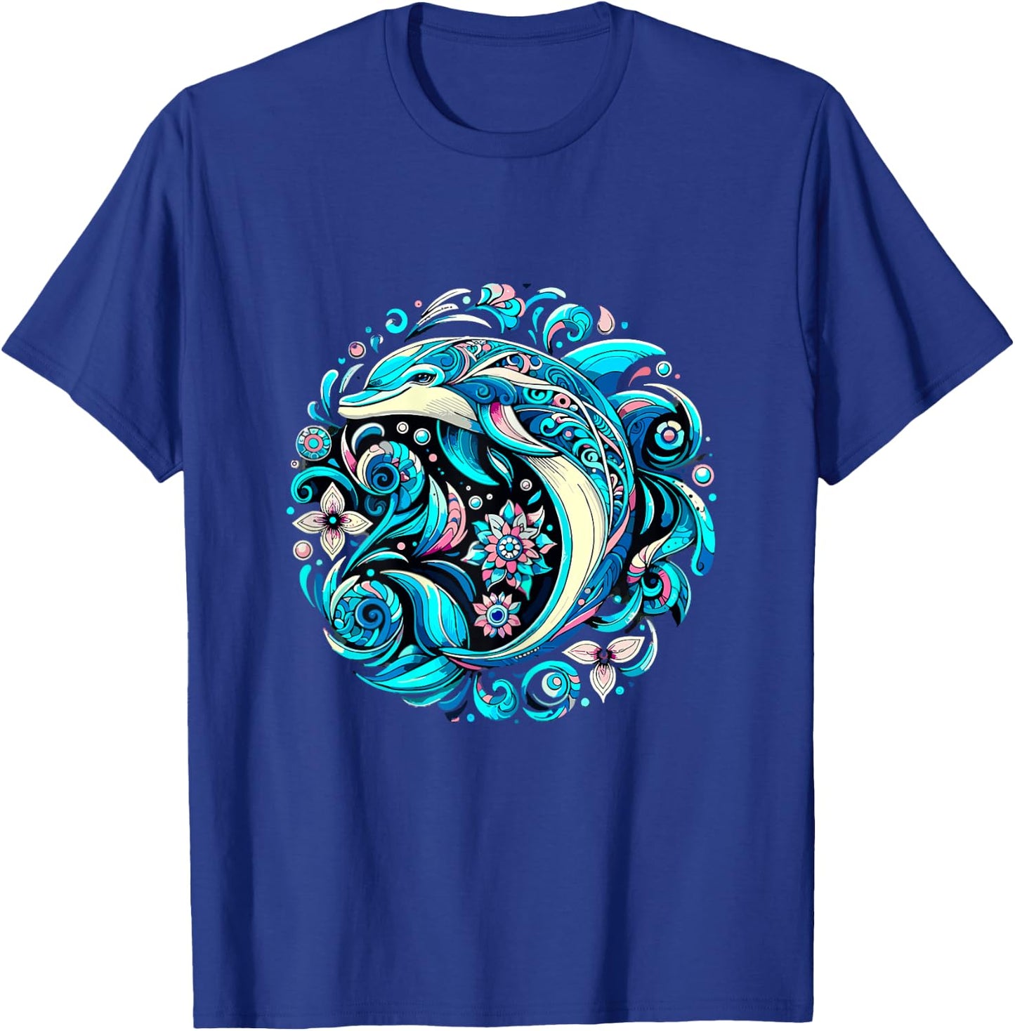 Dolphin Floral T-Shirt - T-Shirt | Royal