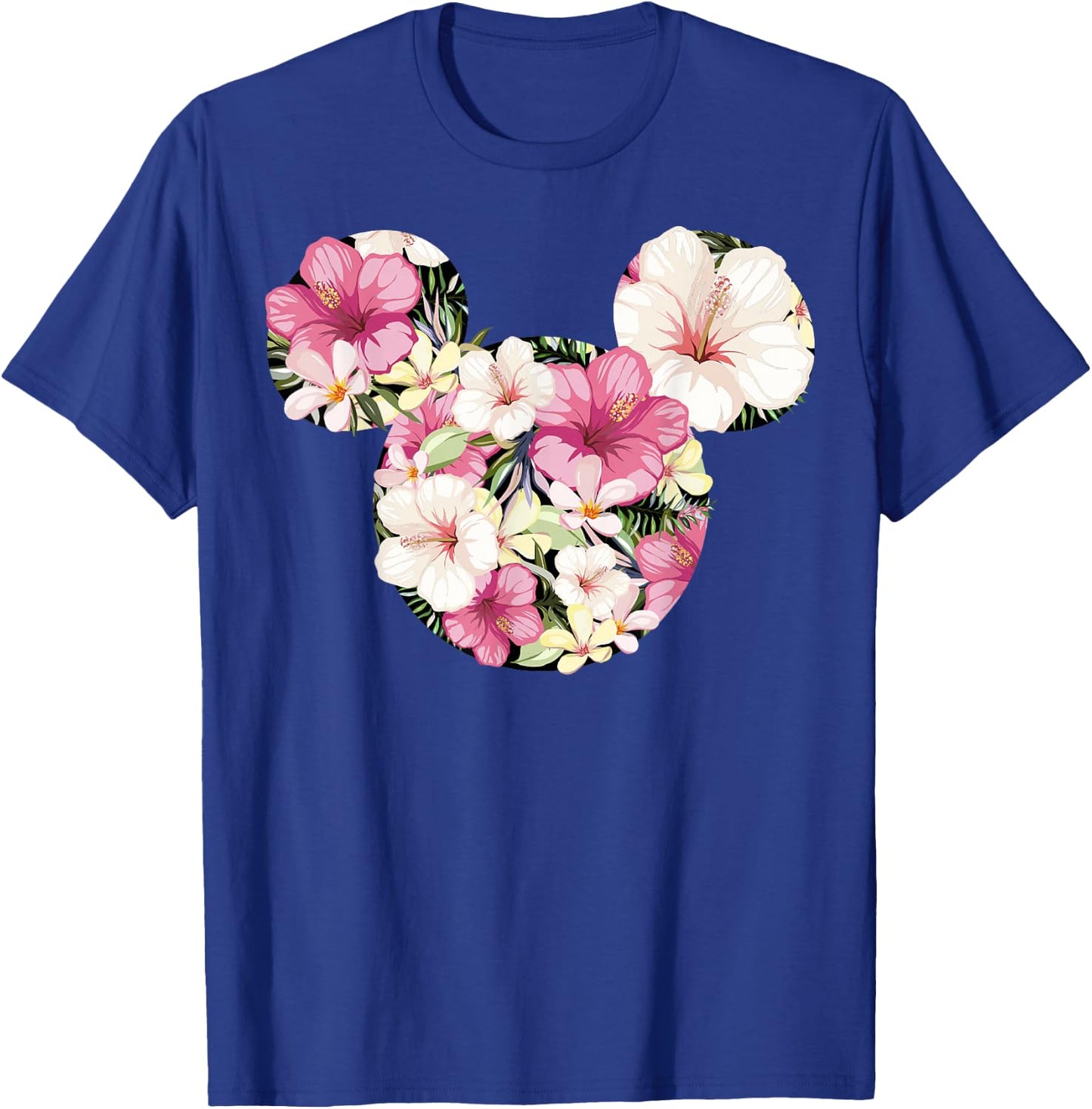 Disney Mickey and Friends Tropical Floral Print Silhouette T-Shirt - T-Shirt | Royal