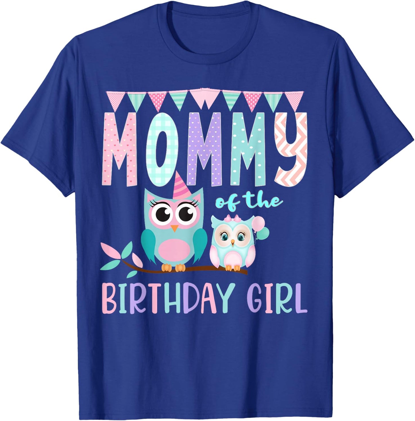 Owl Birthday Party Matching Group T-Shirt - T-Shirt | Royal